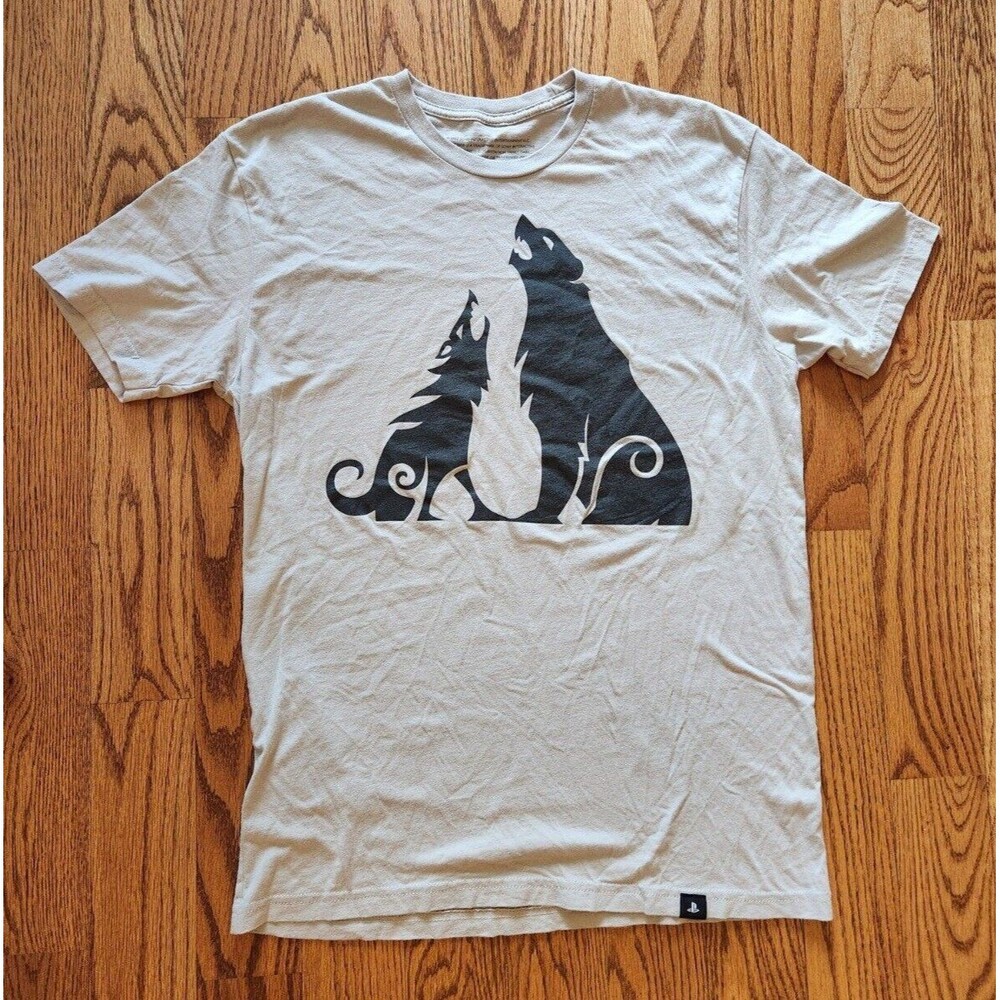 God Of War Ragnarok T-Shirt Sony Playstation Official Wolf and Bear Shirt Large
